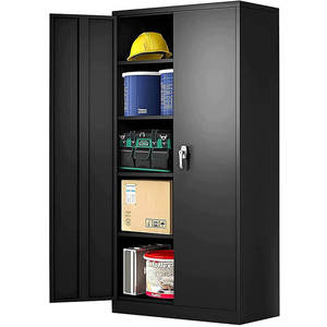 מפעל ארון משרדי מתכת מותאם אישית 2 דלתות ארון תיוק מפלדה ארון תיוק דלת כפולה עיצובי ארונות משרדיים למכירה חמה - Product Image 2