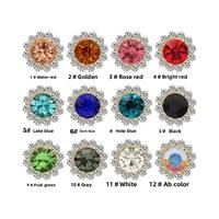 Boucle ronde en strass motif tournesol, nœud fait main pour accessoires capillaires DIY, strass en verre à griffes, accessoires vestimentaires