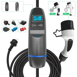 Chargeur EV portable Khons à prix d'usine, courant réglable 16A, triphasé, <span class=keywords><strong>Type</strong></span> <span class=keywords><strong>2</strong></span>, <span class=keywords><strong>Mode</strong></span> <span class=keywords><strong>2</strong></span>, 11 kW, charge rapide pour voitures électriques - Product Image 4
