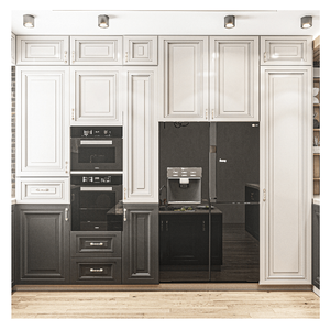 Luxury Solid Wood <strong>Dark</strong> Grey Color Shaker Style Door Modern Design One Wall Shape Custom Kitchen Island Cabinets - Product Image 5