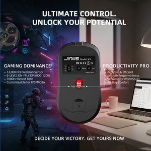 Souris de jeu sans fil JINMS X3 PAW3311 12000 DPI, souris tri-mode, 73g, légère, ergonomique, souris Esports pour les joueurs professionnels de FPS - Product Image 5
