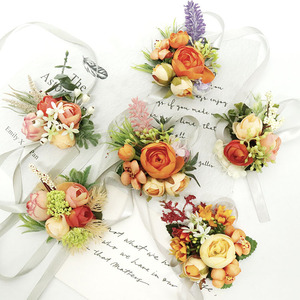 Fournitures de décoration de <span class=keywords><strong>mariage</strong></span> en terre cuite cérémonie de <span class=keywords><strong>mariage</strong></span> anniversaire dîner formel Rose poignet Corsage fleur - Product Image 6