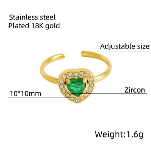 Nhẫn Halo CZ phong cách Victoria cổ điển mạ vàng 18K PVD, thép không gỉ 316L, có thể điều chỉnh, không bị xỉn màu - Product Image 3