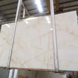 TMZ OEM/ODM onix Backlight White Onyx Marble Stone 16mm White Jade Slabs White Onyx Fireplace Backlit Light