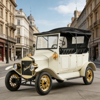 Voiture de golf électrique LY05N 5-6 places avec moteur AC, véhicule de tourisme vintage pour hôtel (certifiée E-mark, autonomie 100 km, haute vitesse, personnalisable)