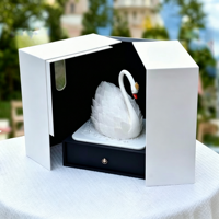 Scatola Regalo per Torte a Doppia Porta con Cassetto, Lussuosa Confezione Rigida in Carta per Torte di Compleanno e Fiori