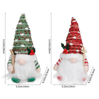Figurine de Noël en gros, style campagnard américain, gnome en peluche de coton sans visage, figurine de Rudolph le renne skieur, décoration de Noël