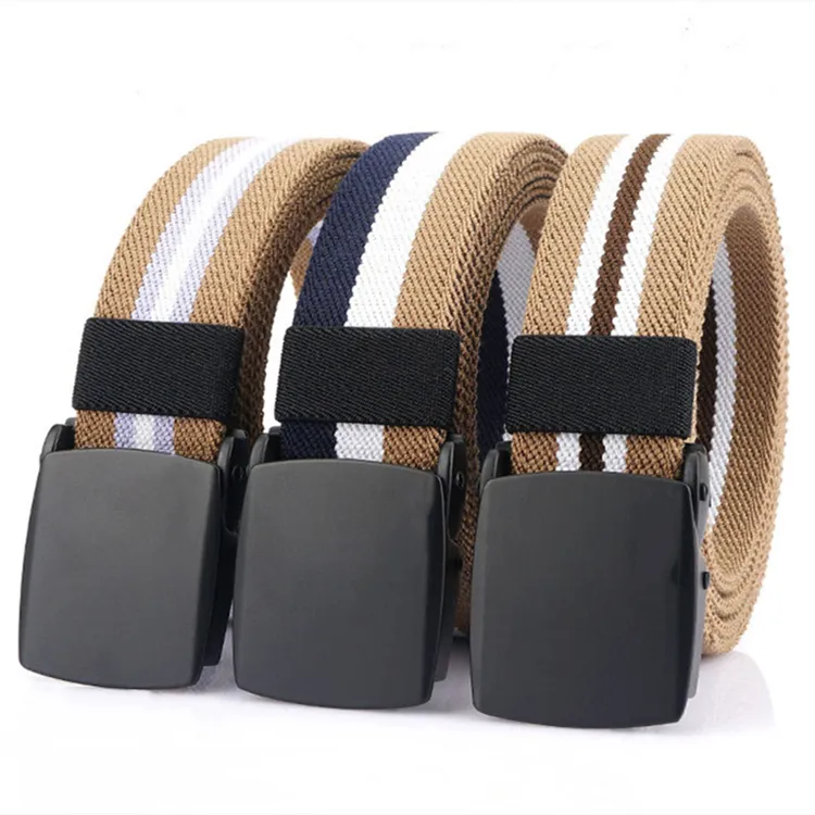 Algodão ajustável cinto elástico Outdoor Belt Homens coreano tecido lona tecido Webbing Belt