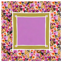 Tapis de Mahjong Style Américain en Vente Directe d'Usine avec Base Antidérapante en Caoutchouc, Design Floral Rose et Bleu Élégant pour les Fêtes