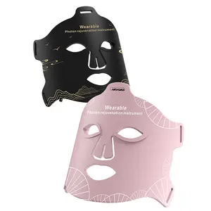 Kadınlar ev giyilebilir ve şarj edilebilir fototerapi güzellik cihazı LED kırmızı ışık yüz kırışıklık tedavisi silikon yüz maskesi led