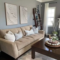 Peinture à l'huile et acrylique sur toile, diptyque abstrait minimaliste texturé en pierre gravée, grande taille, neutre, pour décoration murale d'hôtel ou de maison