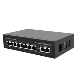 OEMODM kualitas tinggi 120W 8 + 2Port POE Switch standar 10/100MBPS jaringan Switch IP kamera CCTV AP 48V Mini jarak jauh Extender - Product Image 3