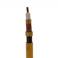 Cable Coaxial Blindado 50-9 con Cubierta Exterior Amarilla Anti-interferencias, Cable de Señal Estable para Instalación de Cableado de Señal