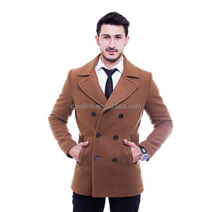 DIVALLINO 2025 New Arrivals <strong>Men's</strong> Thick Wool <strong>Peacoat</strong> with Sheep Fur Eco-Friendly &amp; Reversible Design-Cheap Wholesale Prices - Product Image 3