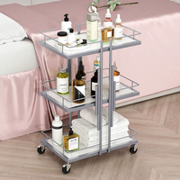 Chariot de Salon de Beauté Nouveau Design 3 Niveaux pour Pédicure, Spa et Onglerie, Chariot Doré avec Roues Verrouillables
