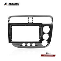 Kit d'accessoires pour autoradio Android 9 pouces pour Civic 2005, cadre de navigation radio, modification du tableau de bord en plastique ABS