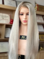 Perruque en cheveux humains SHY HD Lace Front sans colle, lisse et soyeuse, couleur blond clair, avec ligne de cheveux naturelle pour femmes