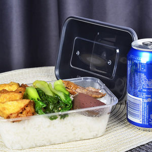 Cajas Bento Rectangulares Desechables, Recipientes Transparentes de Plástico PP para Comida para Llevar, 500ML 650ML 750ML 1000ML, Aptos para Microondas - Product Image 2