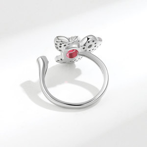 Nuovo Arrivo: Anello di Lusso Leggero con Fascino <span class=keywords><strong>Femminile</strong></span>, Anello con Zircone Rosa, Fiore Tridimensionale, Regalo per Feste - Product Image 5