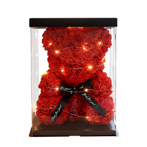 Birthday Gift for Girlfriend Online Rose Bear Tanabata Lover Proposal Gift Eternal Flower Model 0008 <strong>Wedding</strong> Gift <strong>Box</strong> - Product Image 1