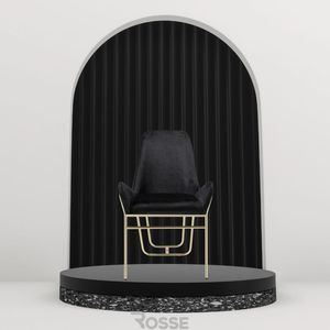 Silla de Comedor Moderna Lena con Patas de Acero, Tapizada, Minimalista, para Hogar o Bar - Product Image 1