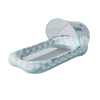 Radeau flottant gonflable pour adultes, avec pare-soleil détachable, lit flottant gonflable, dossier, canapé aquatique, pour se prélasser