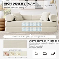 Sofá Cama Convertible Minimalista, Cama Extraíble, Colchón Plegable para Piso, Cojín sin Brazos, Respaldo Fijo, Estructura sin Ensamblaje