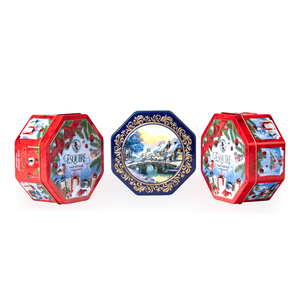 Một cửa nhà máy kích thước hình dạng tùy chỉnh bao bì kim loại cấp thực phẩm sô cô la đa giác hộp thiếc Cookie kẹo <span class=keywords><strong>tin</strong></span> có thể - Product Image 2