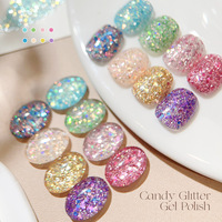 XEIJAYI Série Paillettes Bonbons Gel UV pour Ongles Style Français Vernis à Ongles Longue Durée pour Usage Professionnel et DIY