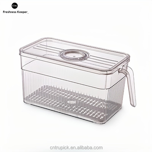 Tủ lạnh tổ chức thùng có nắp đậy phụ kiện nhà bếp <span class=keywords><strong>container</strong></span> lưu trữ tủ lạnh tổ chức Thùng Nhựa thực phẩm lưu trữ hộp - Product Image 6