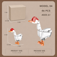 Bloques de Construcción de Ganso Blanco Personalizados, Modelo Animal 3D DIY, Juguete de Construcción STEM, OEM ODM, Etiqueta Privada, Regalo para Niños