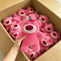 Peluches Adorables et Moelleuses Ours Fraise Cartoon à Prix Abordable, Jouets en Peluche de 8 Pouces pour Garçons, Idéaux pour Machines à Pinces