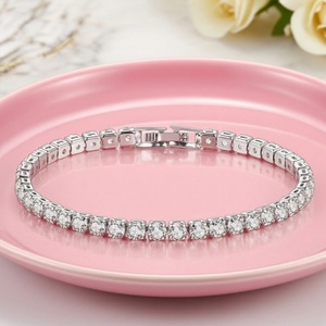 Bracelets et Joncs Tennis en Acier Inoxydable Plaqué Or 18 carats de Haute Qualité, Anti-ternissement, Étanche, avec Zircons, pour Femmes et Hommes - Product Image 3