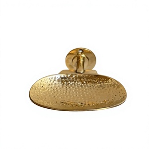 Jabonera de latón 100% con textura martillada, montada en la pared, color dorado decorativo, bandeja expositora de jabón para conjuntos y accesorios de baño - Product Image 1