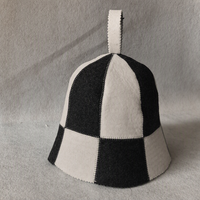 Chapeau de sauna traditionnel en feutre de laine de mouton blanc et gris pour spa et hammam, vente en gros