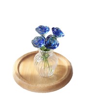 Fleurs éternelles en verre faites à la main, arrangements floraux de roses simulées, ornements en verre pour bureau