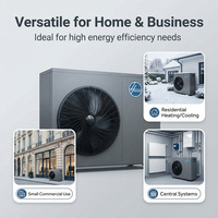 Pompe à chaleur air-eau R290 à compresseur scroll 9-12KW A+++ à haut rendement énergétique, boîtier métallique, sans réservoir, pour chauffage commercial et industriel, idéale pour VR