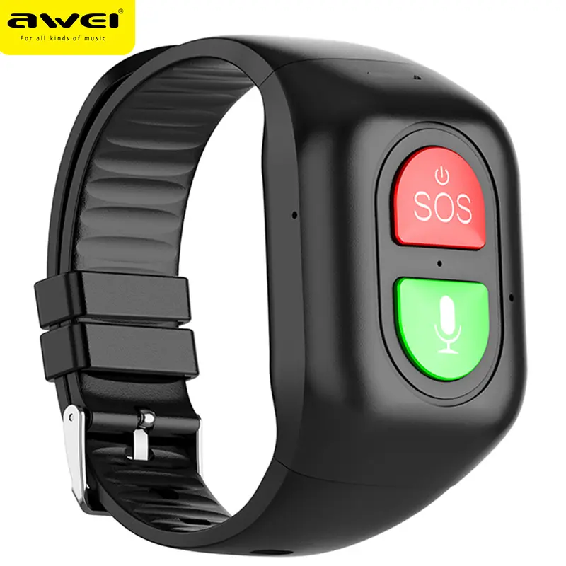 Awei X9 SOS LBS GPS Wifi بطاقة Sim مقاومة للماء Ip67 صغير Lte استدعاء إيقاع الدم الأكسجين ساعة كبار السن للرجال النساء