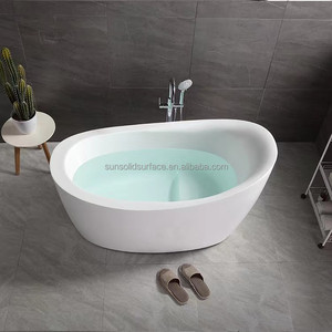 Baignoire autoportante en acrylique 67*29,5 pouces, blanc brillant, forme rectangulaire, drain central, capacité 135+ gallons - Product Image 5