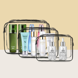 Bolsa de Aseo Transparente Impermeable, Portátil, para Viaje, Almacenamiento de Cosméticos, Rectangular, con Cierre de Cremallera, 1-3L, PVC, Multifuncional - Product Image 1