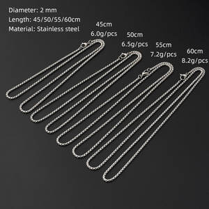 PB063 clásico 2mm plata oro Color perla cadena nueva moda collar de acero inoxidable para fiestas forma geométrica - Product Image 4