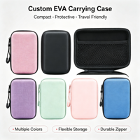 Étui de rangement pour appareils électroniques en EVA imperméable à coque rigide avec logo personnalisé, fermeture à glissière, sac de rangement portable pour tablette, clé USB
