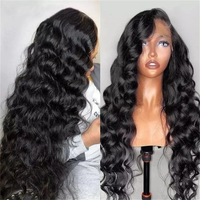 Venta al por mayor Raw 13x6 HD encaje Frontal completo cabello humano ondas sueltas pelucas 28 pulgadas hinchable rizado cabello humano encaje peluca producto original
