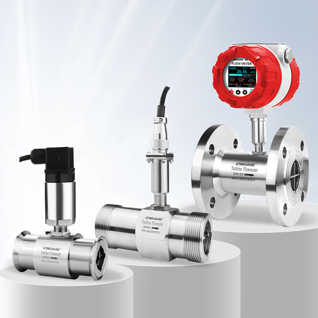 Color Screen Turbine Flow Meter Temperature Display Water Oil Fuel Diesel Gasoline Flowmeter Pulse Output Stainless Steel