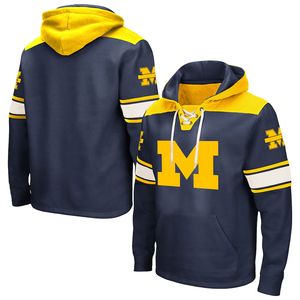 Sweat à capuche personnalisé de qualité supérieure pour le hockey, avec impression sérigraphique marine et lacets - Product Image 6