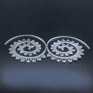 Boucles d'oreilles romaines rotatives en spirale de feuille Boucles d'oreilles géométriques en alliage torsadé en forme de vortex - Product Image 5