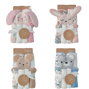 Ensemble <span class=keywords><strong>de</strong></span> 7 serviettes <span class=keywords><strong>de</strong></span> <span class=keywords><strong>bain</strong></span> pour <span class=keywords><strong>bébé</strong></span> |   <span class=keywords><strong>Serviette</strong></span> à capuche brodée en microfibre SugarHome + <span class=keywords><strong>Serviette</strong></span> pour le visage + Gants pour nouveau-né et tout-petit - Product Image 1