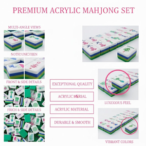 Set di Tessere Mahjong Americano Artistico Moderno, 160 Pezzi, Quattro Strati, in Acrilico Inciso, <span class=keywords><strong>Tema</strong></span> Verde Kelly, per Giochi di <span class=keywords><strong>Scacchi</strong></span> - Product Image 2