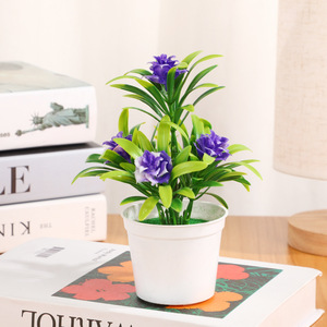 Bonsái pequeño artificial, 5 adornos de rosas, decoración de plástico para el hogar, simulación de cerámica, escritorio, bonsái pequeño, tiro, cerámica rosa - Product Image 1
