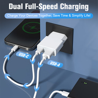 Chargeur en vrac 5W double port certifié CE/FCC avec chargeur de voyage universel USB a et USB C pour appareils mobiles